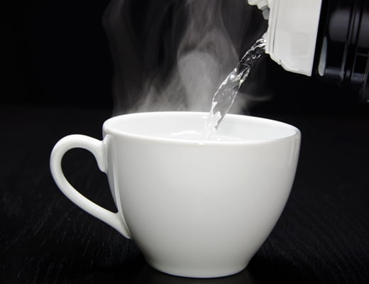 Drinking hot water