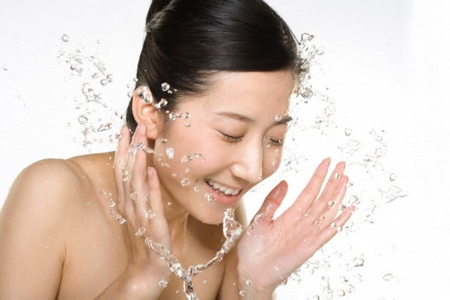 face wash with water